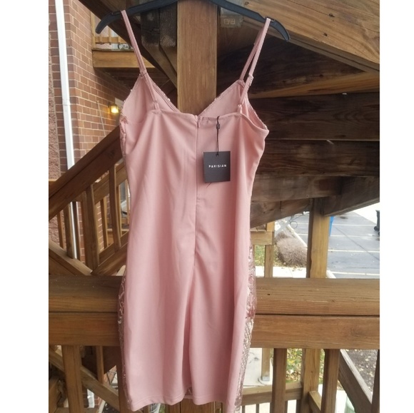 SALE NWT Spaghetti Strap Sequin Bodycon Mini Dress - Picture 8 of 8